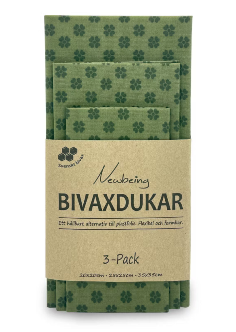 Bivaxdukar 3-pack Grön Blomma
